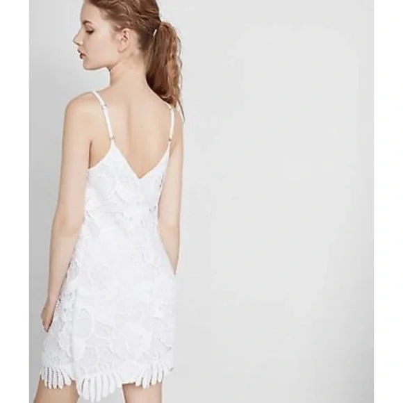 Express white Lace Trapeze Dress - Picture 2 of 7